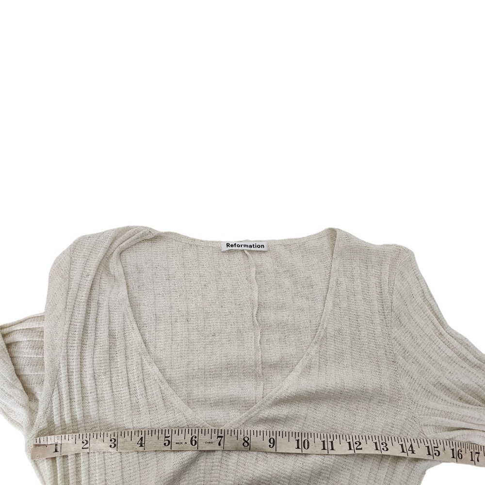 Reformation Lemon Dress Cream Midi Size XL - Picture 5 of 8